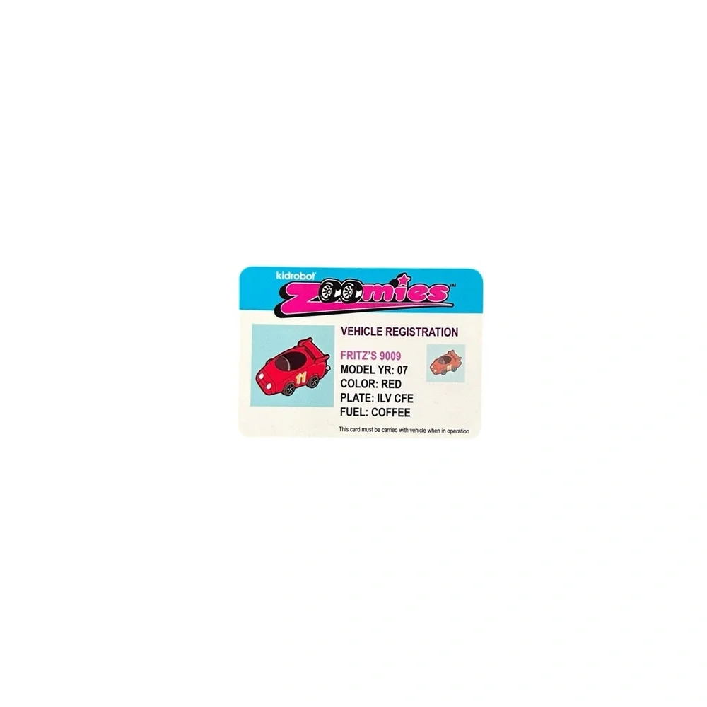 Kidrobot Zoomies Fritz’s 9009 Red Car Vinyl Art Toy by Paul Budnitz 2008 + Box
